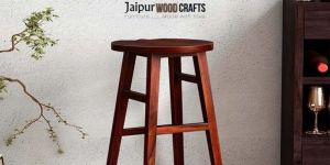 Wood Tall Bar Stool in Honey Oak Finish