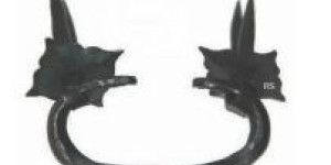 HAND FORGED SMALL CHEST HANDLE WITH ROSETTES