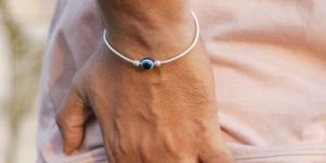 Silver Evil Eye Romania Bracelet for Men