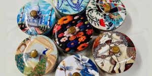 Wooden Boxes Mixed Prints with Enamel Finish