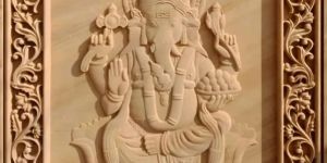 Sitting Ganesh Ji Stone Wall Mural