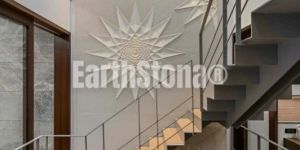 Star Pattern Stone Carving Wall Art