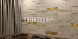 White & Golden Stone Wall Panels