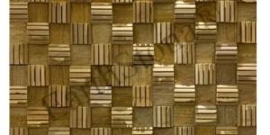 Yellow Groove Cut Mosaic Stone Wall Cladding