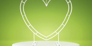 Double Heart Ring For Decoration