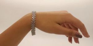 Sleek Tennis Womens Bracelets with Marquis Shaped Cubic Zirconias