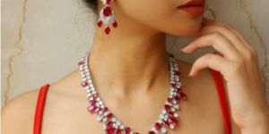 Statement 3 Dimensional CZ Necklace Set