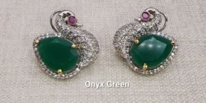 Swan Design Ladies Stud Earring Embellished