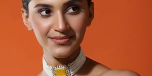 YELLOW GOLD PLATED KUNDAN CHOKER NECKLACE