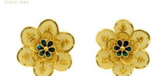 Translucent Blossom Ladies Gold Studs