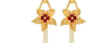 Vibrant Bloom Ladies Gold Earrings