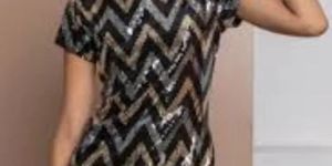 velvet sequin zig zag fabric