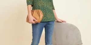 Green Cotton Kurti For Women
