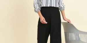 White Polyester Shirt For Women & Girls