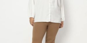 Women White Polyester Top