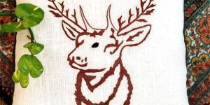 Winter Woodland Reindeer Cushion Cover