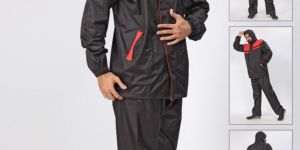 Mens Plain Farser Rubberized Raincoat