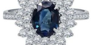 women understated gemstone diamond ring