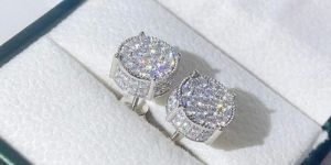 Mens Pave Diamond Earrings