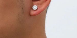 Mens Plain Diamond Earrings