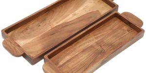 S/2 WOODEN SERVING TRAY