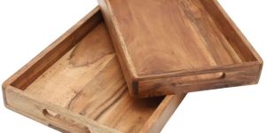 Set of 2 Wooden Tray