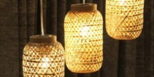 Jar Shape Bamboo Hanging Lamp