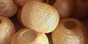 Plain Bamboo Hanging Ball Lamp