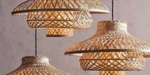 Plain Bamboo Mushroom Lamp