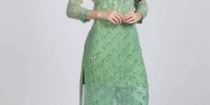 Green Chikankari Chiffon Sharara Suit
