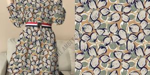 Ladies Printed Shirt Dress with Belt