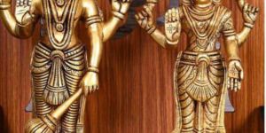 Brass Standing Lord Laxmi Vishnu Statue