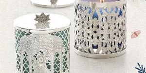 Round Silver Glass Votive Candle Holder