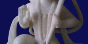 White Hanuman Marble Statue