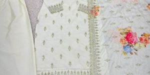 ladies white georgette fancy palazzo suit set