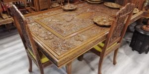 Walnut Wood Dinning Table with Chairs