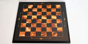 CMB-004 Stylish Golden & Black Wooden Chess Board
