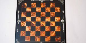 CMB-024 Designed Black & Volcanized Wooden Chess Board