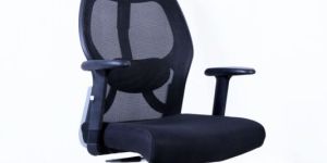 Plain Black High Back Mesh Office Chair