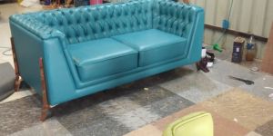Modern Sky Blue Leather Sofa