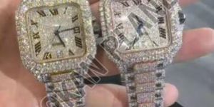 Mens Unmatched Quality Luxury VVS Moissanite Diamond Iced Out Hip Hop Quartz Watch