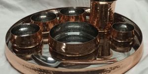 Copper Steel Thali Set