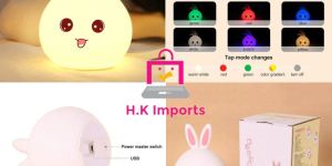 Silicone Open Eye Bunny Touch Lamp