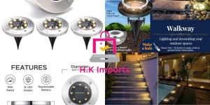 Solar Disk 8 LED Ground Lights