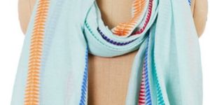 Trendy Neon Stripe Weave Shawl Soft Stylish and Lightweight Wrap