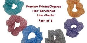 Premium Printed Organza Hair Scrunchies for Girls and Women -Dark Checks