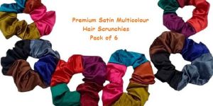 Premium Satin Multicolour Hair Scrunchies
