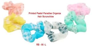 Printed Pastel Paradise Organza Scrunchies