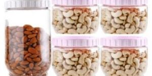 Round Inter Lock Plastic Jar Set of 4 Pcs