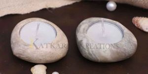 Pebble Soapstone Tea Light Holder